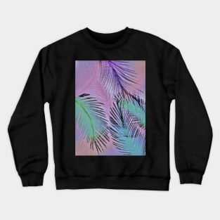 pretty rainbow colours feather palm print exotic design tropical poster Crewneck Sweatshirt